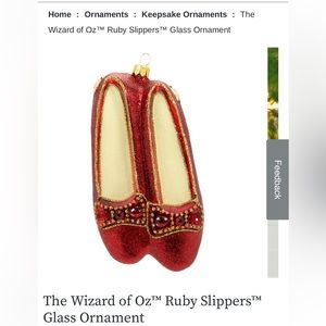 Hallmark Keepsake Ornament Wizard of Oz™ Ruby Slippers™ Glass Ornament